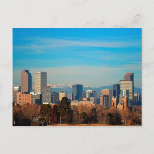 Denver Colorado Skyline Postkarte (Vorderseite)
