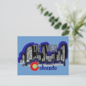 Denver Colorado Skyline Postkarte (Stehend Vorderseite)