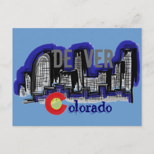 Denver Colorado Skyline Postkarte