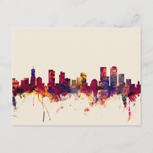 Denver Colorado Skyline Postkarte (Vorderseite)
