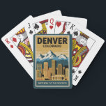 Denver Colorado Skyline Reisen Vintag Spielkarten<br><div class="desc">Denver Retro Vektor Reise Design. Denver,  die Hauptstadt von Colorado,  ist eine amerikanische Metropole,  die zur Ära des Alten Westens verabredet ist. Der Larimer Platz,  das älteste Gebäude der Stadt,  beherbergt die Gebäude der Sehenswürdigkeit aus dem 19. Jahrhundert.</div>