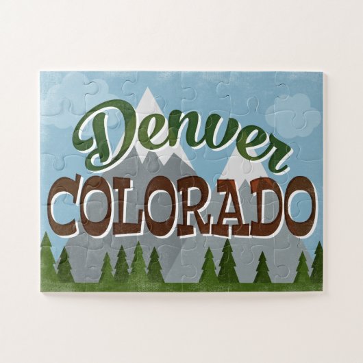 Denver Colorado Snowy Mountains Puzzle (Horizontal)