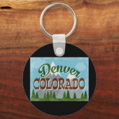Denver Colorado Snowy Mountains Schlüsselanhänger (Vorderseite)