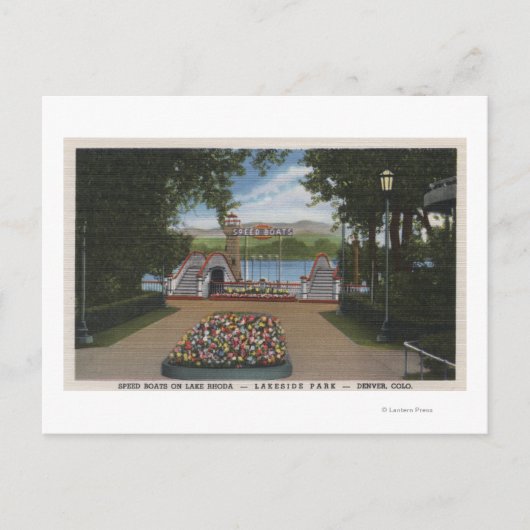 Denver, Colorado - Speedboote am Rhoda-See Postkarte (Vorderseite)