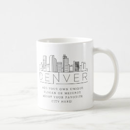 Denver, Colorado Stylisierte Skyline| Benutzerdefi Kaffeetasse