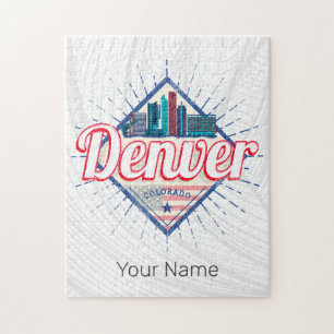 Denver Colorado United Staaten Skyline Vintag USA Puzzle