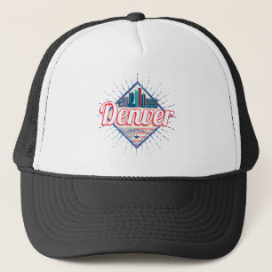 Denver Colorado United Staaten Skyline Vintag USA Truckerkappe