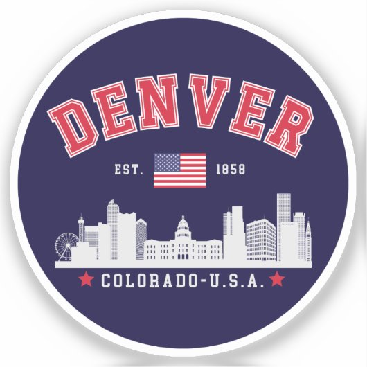 Denver Colorado Urban Skyline City Aufkleber (Vorderseite)