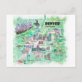 Denver Colorado USA Illustriert Karte mit Main Roa