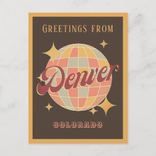 Denver Colorado USA Retro Vintag Greets Postcard Postkarte