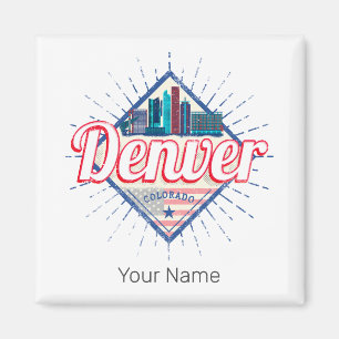 Denver Colorado Vereinigte Staaten Skyline Vintage Magnet