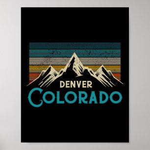 Denver Colorado Vintage Berge Wandern Souvenir Poster