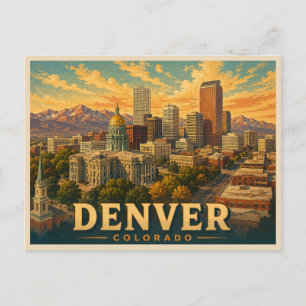 Denver Colorado Vintage Reise Postkarte
