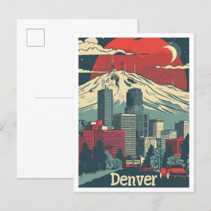 Denver Colorado Vintage-Reiseillustration Postkarte