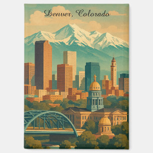 Denver Colorado Vintage Reisen Kunst, Dichtung und Magnet