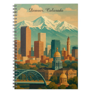 Denver Colorado Vintage Reisen Kunst, Dichtung und Notizblock