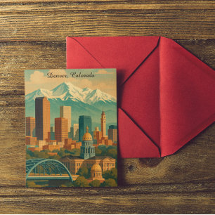 Denver Colorado Vintage Reisen Kunst, Dichtung und Postkarte