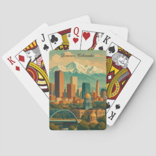 Denver Colorado Vintage Reisen Kunst, Dichtung und Spielkarten