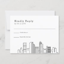 Denver, Colorado Wedding | Stilisierte Skyline-UAW