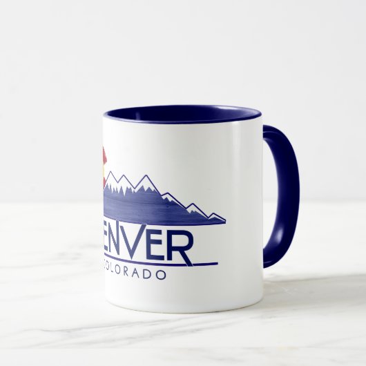 Denver Colorado wood mountains mug Tasse (VorderseiteRechts)