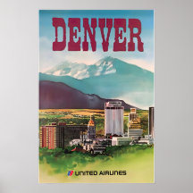 Denver Druck Colorado Kunst United Airlines Reise