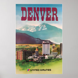 Denver Druck Colorado Kunst United Airlines Reise  Poster