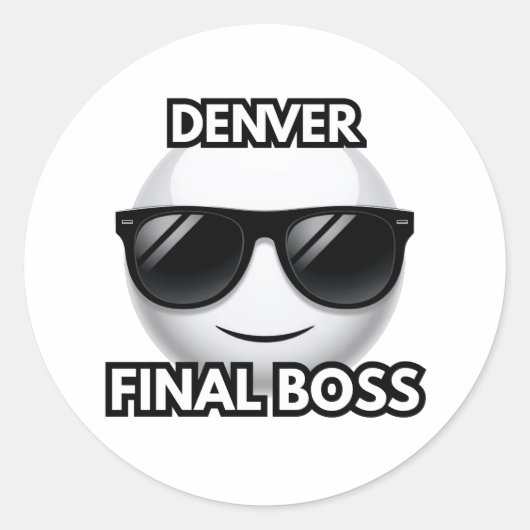 Denver Final Boss Cool Emoji Sticker (Vorderseite)