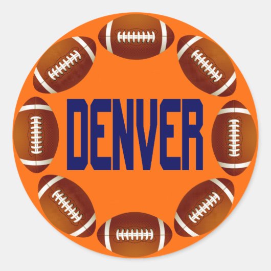 DENVER FOOTBALL CIRCLE RUNDER AUFKLEBER (Vorderseite)