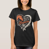 Denver Football Girl Heart Cute Horse Lover Orange T-Shirt (Vorderseite)