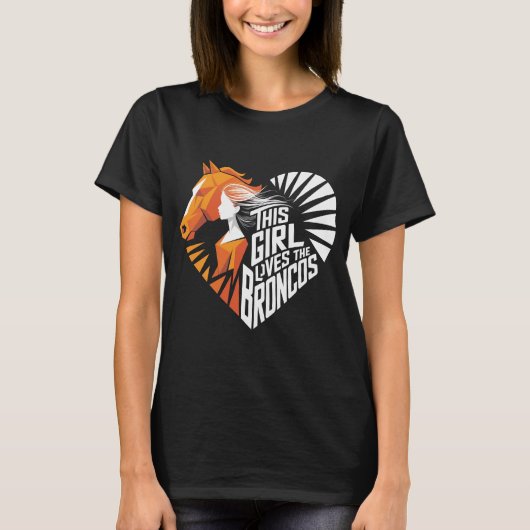 Denver Football Girl Heart Shirt Colorado Game Day (Vorderseite)