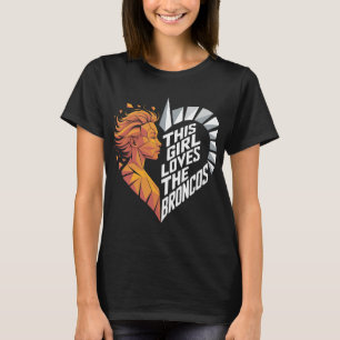 Denver Football Mädchen Herz Cute Pferdeliebhaber T-Shirt
