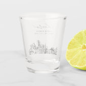 Denver Gastgeschenk Hochzeit Personalisiert Cheers Schnapsglas (Rückseite)