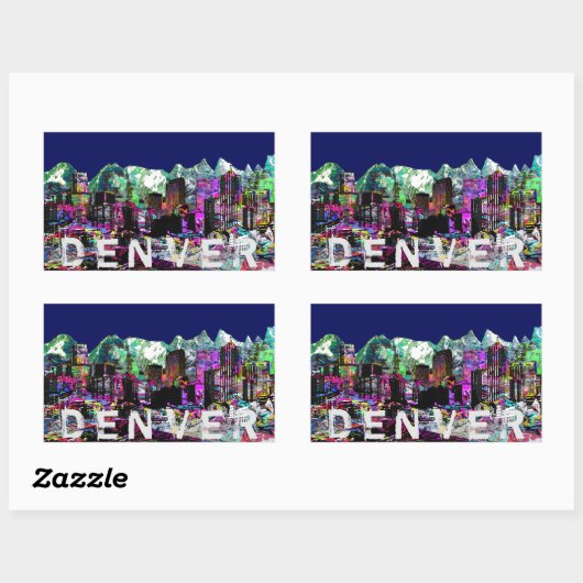 Denver Graffiti Rechteckiger Aufkleber (Blatt)