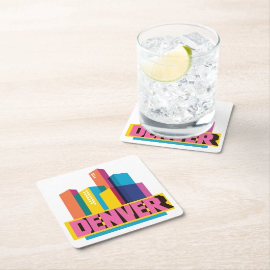 Denver im Entwurf Rechteckiger Pappuntersetzer (Vor Ort)