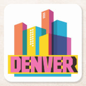 Denver im Entwurf Rechteckiger Pappuntersetzer (Vorderseite)