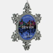 Denver in Graffiti Schneeflocken Zinn-Ornament (Links)