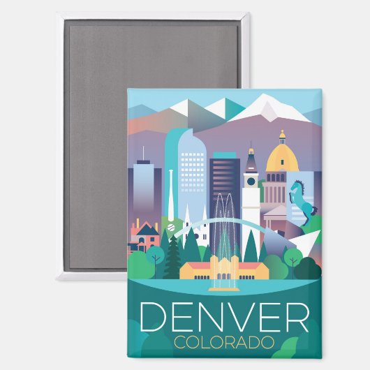 Denver Kühlschrank Magnet (Vorderseite/Rückseite)