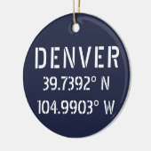Denver Latitude Longitude Personalisiert Keramik Ornament (Links)