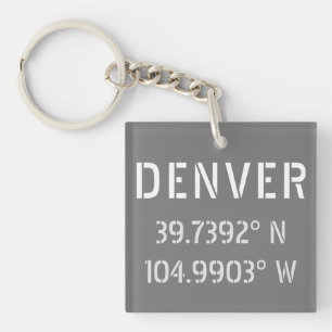 Denver Latitude und Längengrad Schlüsselanhänger