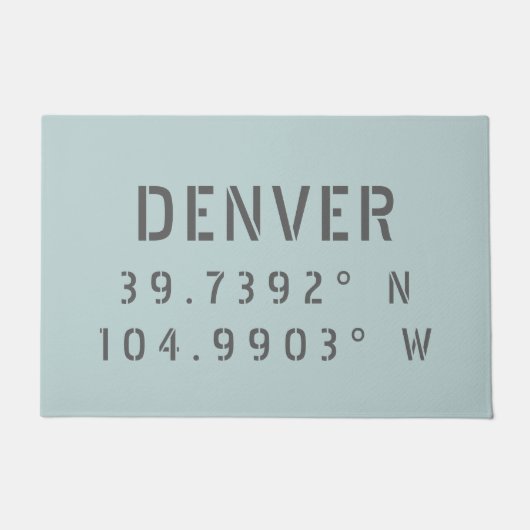 Denver Latitude und Longitude Fußmatte (Vorderseite)