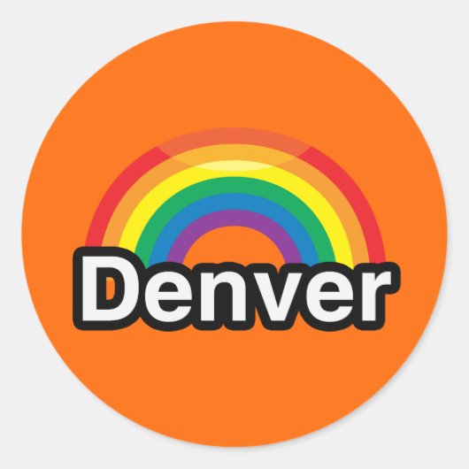 DENVER LGBT PRIDE RAINBOW RUNDER AUFKLEBER (Vorderseite)