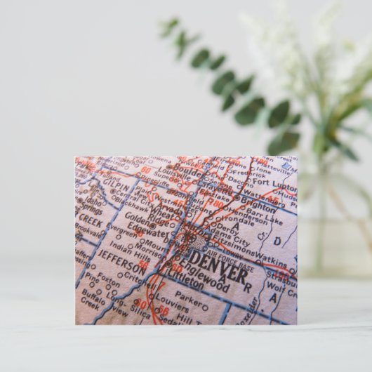 Denver Map Postkarte (Stehend Vorderseite)
