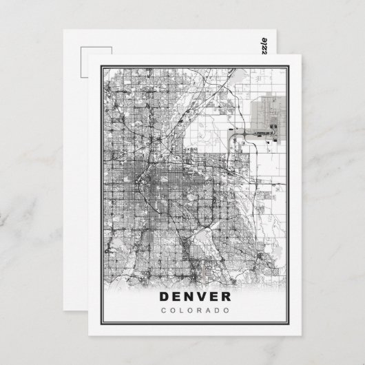 Denver Map Postkarte (Vorne/Hinten)