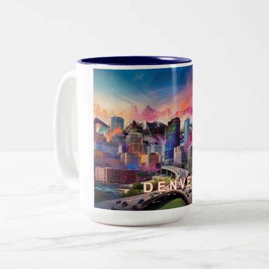 Denver Mile High City Zweifarbige Tasse (Vorderseite Links)