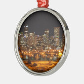 Denver nachts silbernes ornament (Links)