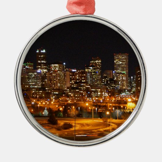 Denver nachts silbernes ornament (Vorne)