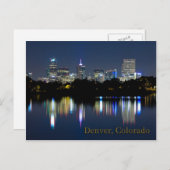 Denver Night Skyline Reflektion Postkarte (Vorne/Hinten)