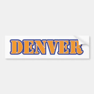 Denver-Schablonen-orange Blau Autoaufkleber