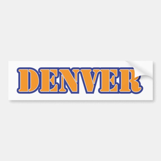 Denver-Schablonen-orange Blau Autoaufkleber (Vorne)