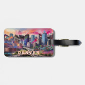 Denver Skyline Abstrakt Art Gepäckanhänger (Rückseite horizontal)
